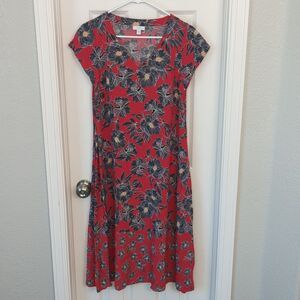 J Jill rayon floral summer dress size S petite